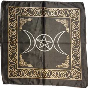 Black Triple Moon Altar Cloth