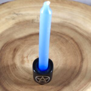 Pentagram Black Ceramic Chime Candle Holder