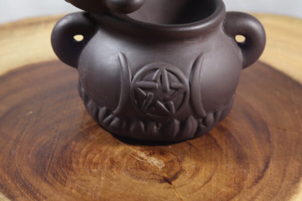 Triple Moon Pentacle Cauldron Backflow Incense Burner - Image 7