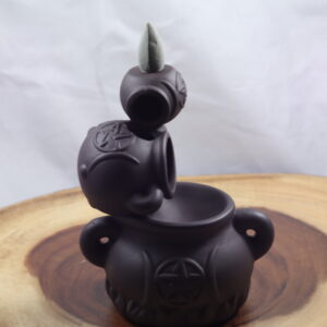 Triple Moon Pentacle Cauldron Backflow Incense Burner