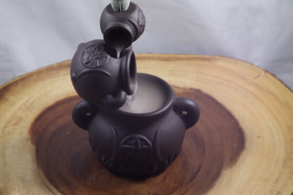 Triple Moon Pentacle Cauldron Backflow Incense Burner - Image 5